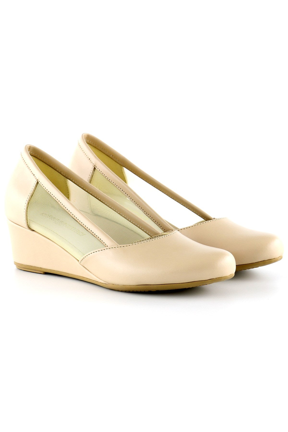 Evelyn Ten Fileli Dolgu Topuklu Ayakkabı