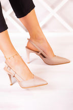 Sacha Ten Saten Arkası Açık Abiye Stiletto