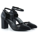 Diana Siyah Fileli Kalın Topuklu Ayakkabı