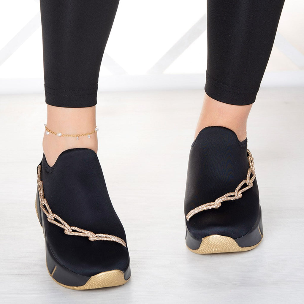 Maggie Altın Streç Zincirli Sneaker