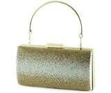 Altın Saten Degrade Kristal Taşlı Metal Saplı Abiye El Çantası ( ES0014AC )