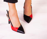 Sacha Siyah Kırmızı Arkası Açık Stiletto