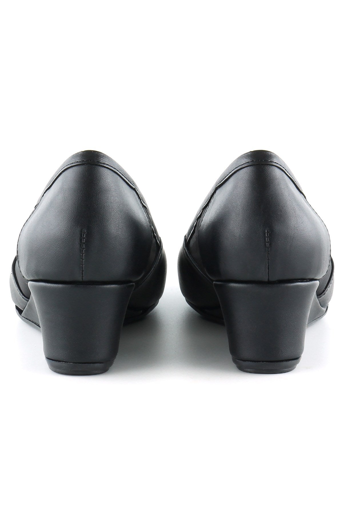 Evelyn Siyah Fileli Dolgu Topuklu Ayakkabı