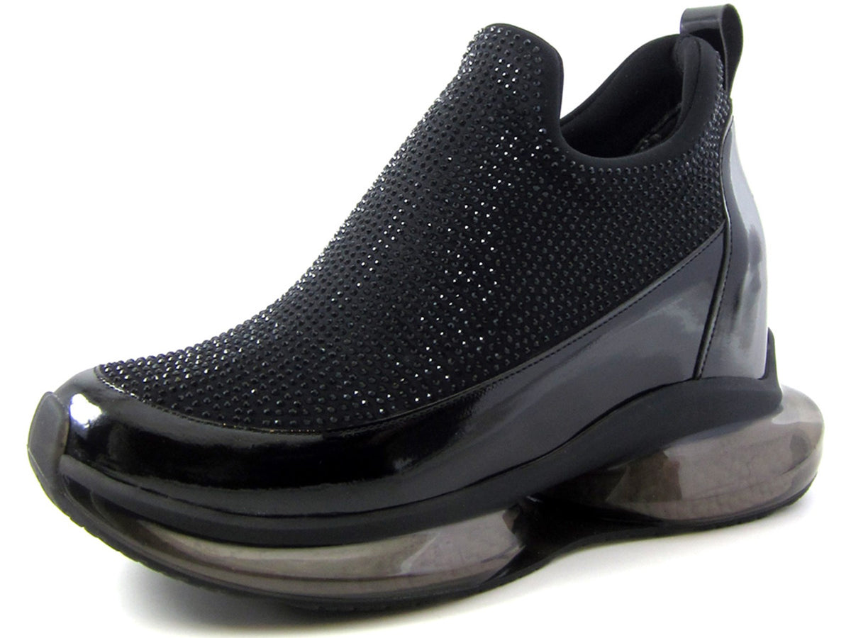 Viviana Siyah Taşlı Streç Gizli Dolgu Günlük Ayakkabı