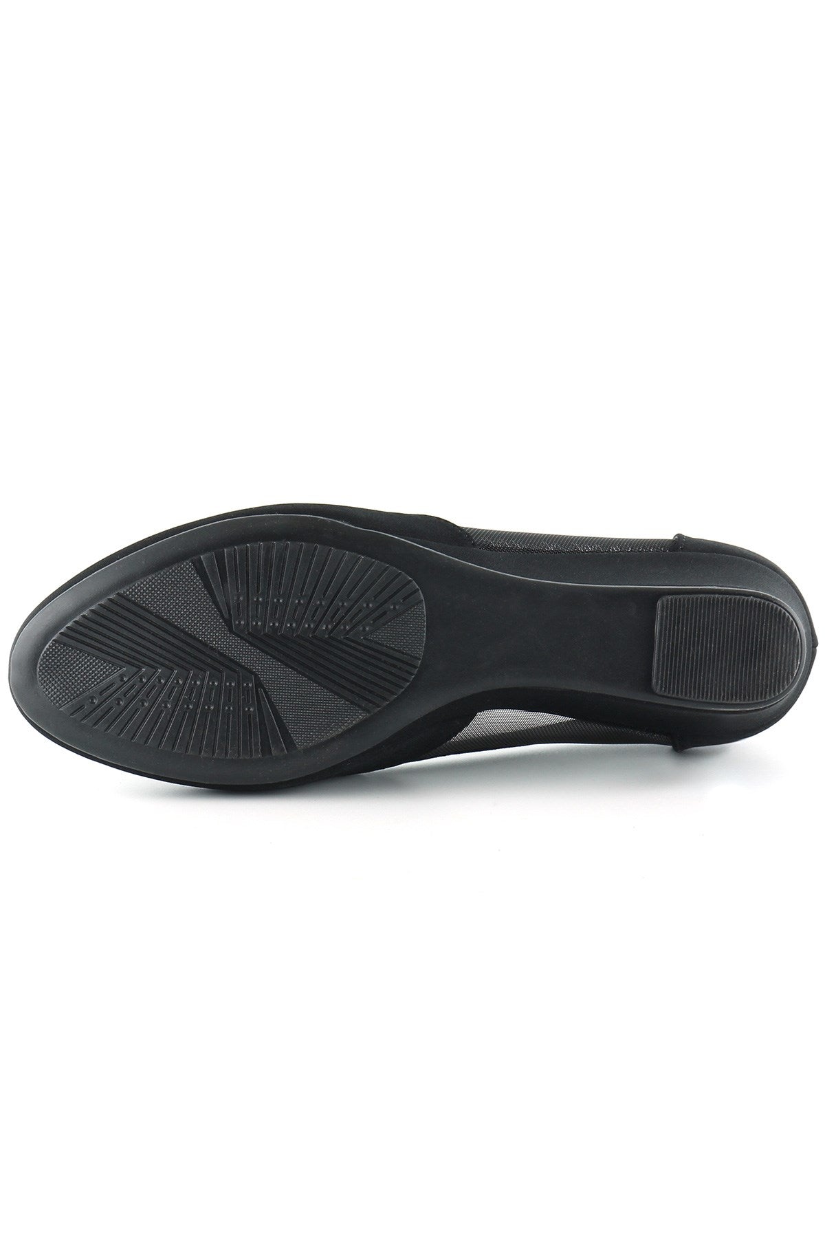 Evelyn Siyah Krep Fileli Dolgu Topuklu Ayakkabı