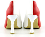 Jatqılı Plus Kırmızı Beyaz İnce Kadeh Topuklu Klasik Ayakkabı