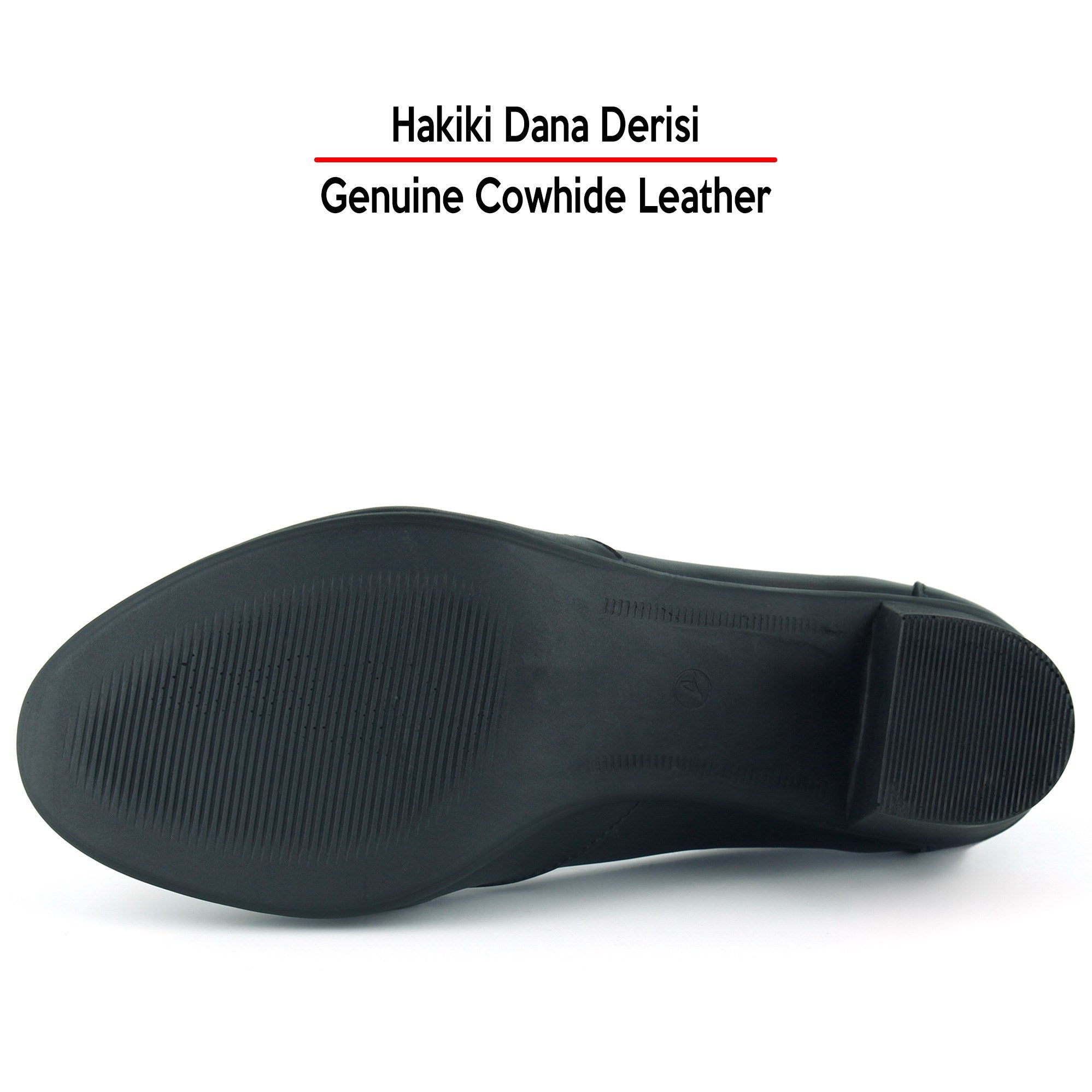 Harriet Siyah Hakiki Dana Derisi Tokalı Yuvarlak Burun Kalın Topuklu Loafer Ayakkabı