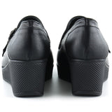 Taylor Siyah Hakiki Deri Dolgu Topuklu Günlük Ayakkabı