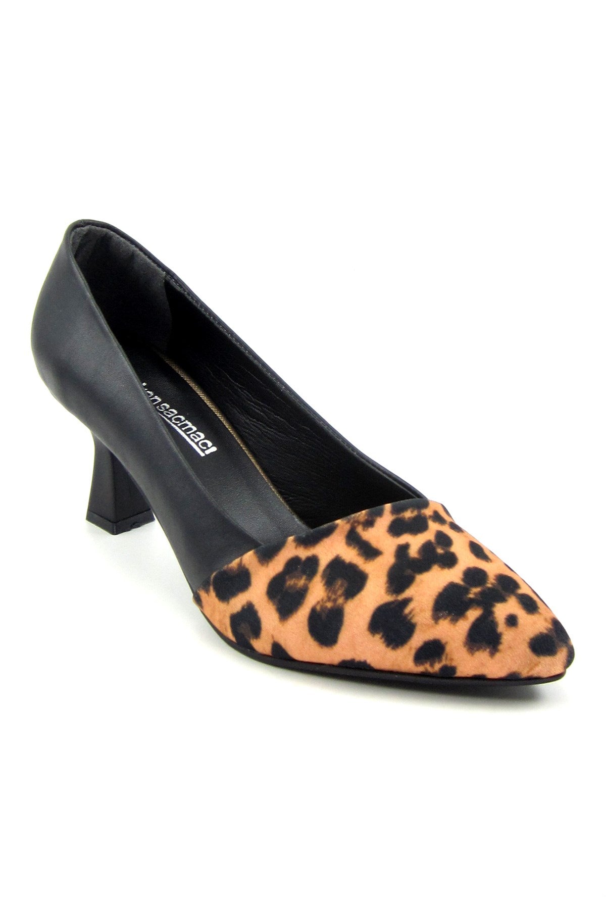 Laura Siyah Leopar Topuklu Ayakkabı