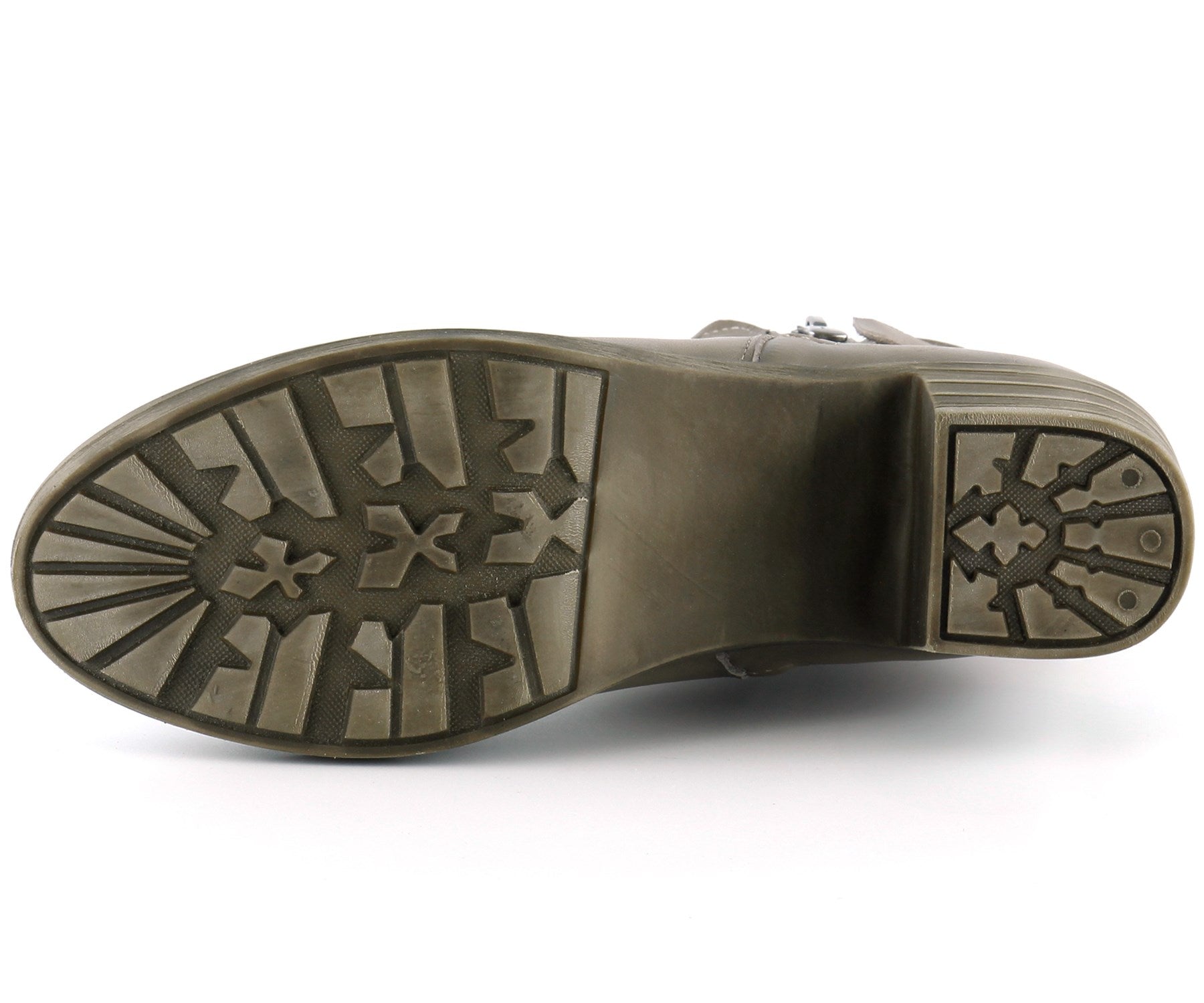 Zandra Vizon Hakiki Deri Yandan Fermuarlı Kalın Topuklu Bot