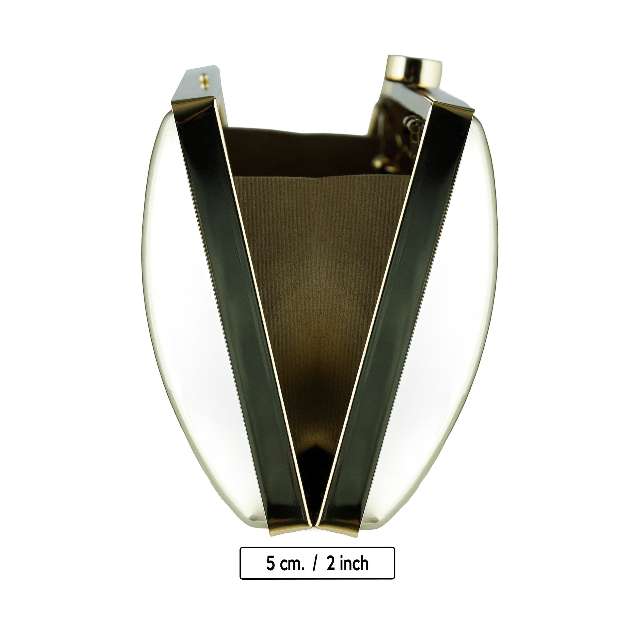 (ES0024AC) Altın Ayna Metal Saplı Zincirli Abiye El Çantası