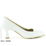 Laura Beyaz Vegan Sivri Burun İnce Topuklu Klasik Gelin Ayakkabısı