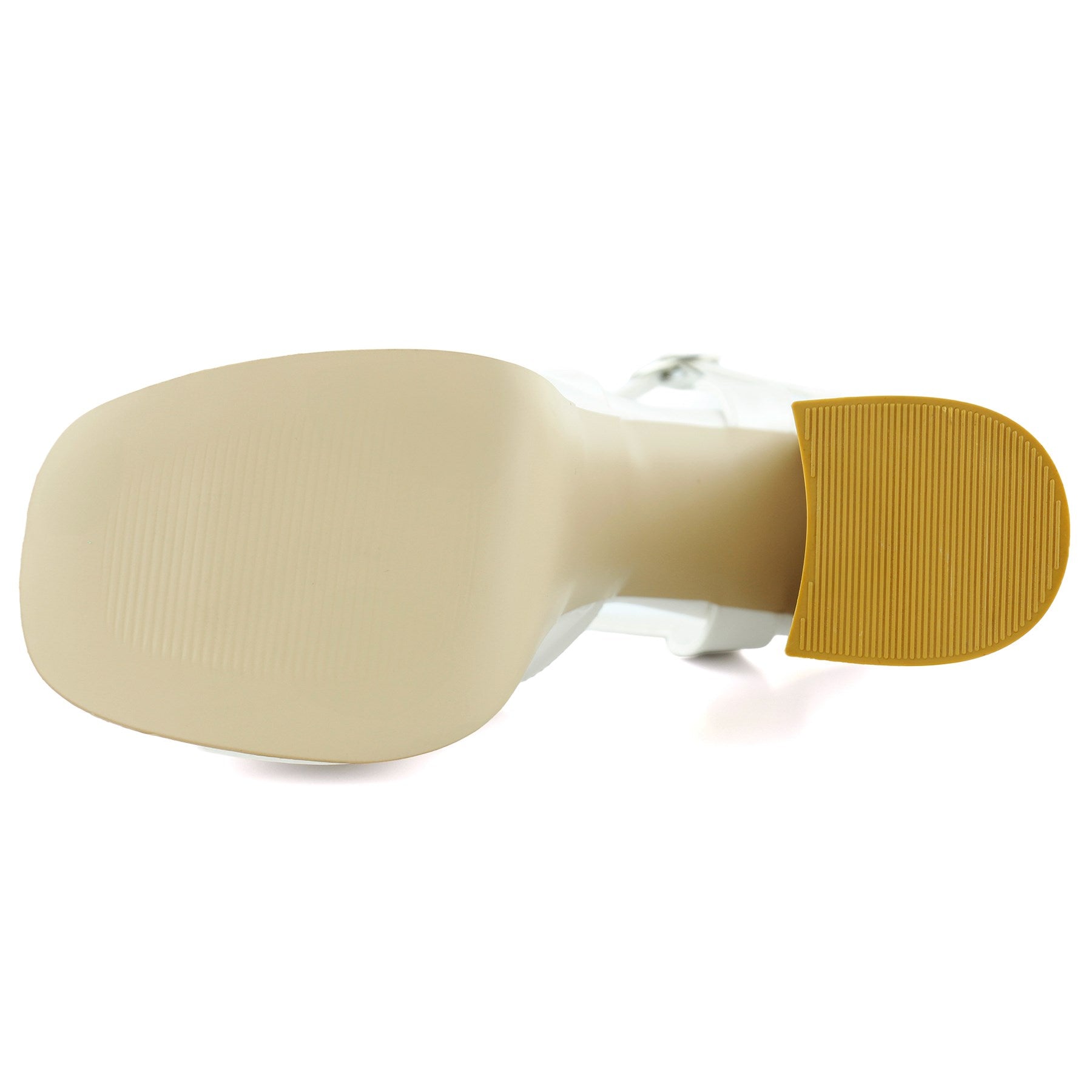 Whitney İnci Beyaz Önü Arkası Açık Çift Platformlu Bantlı Abiye Gelin Ayakkabısı