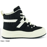 [8084] Siyah Vegan Bağcıklı Kürk Astarlı Yuvarlak Burun Günlük Bot