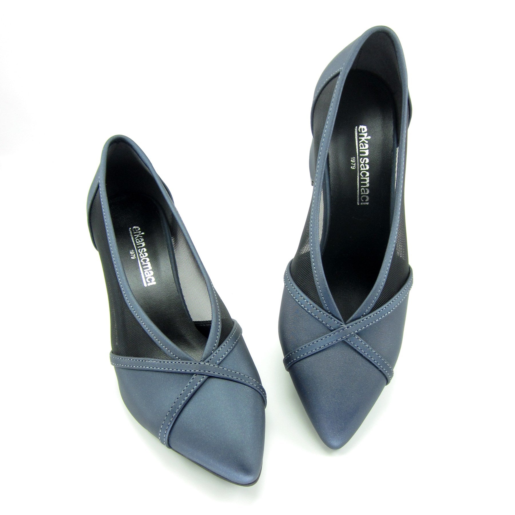 Mirabella Lacivert Saten Fileli Klasik Ayakkabı