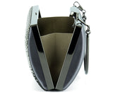 Antrasit Saten Degrade Kristal Taşlı Metal Saplı Abiye El Çantası ( ES0014AC )