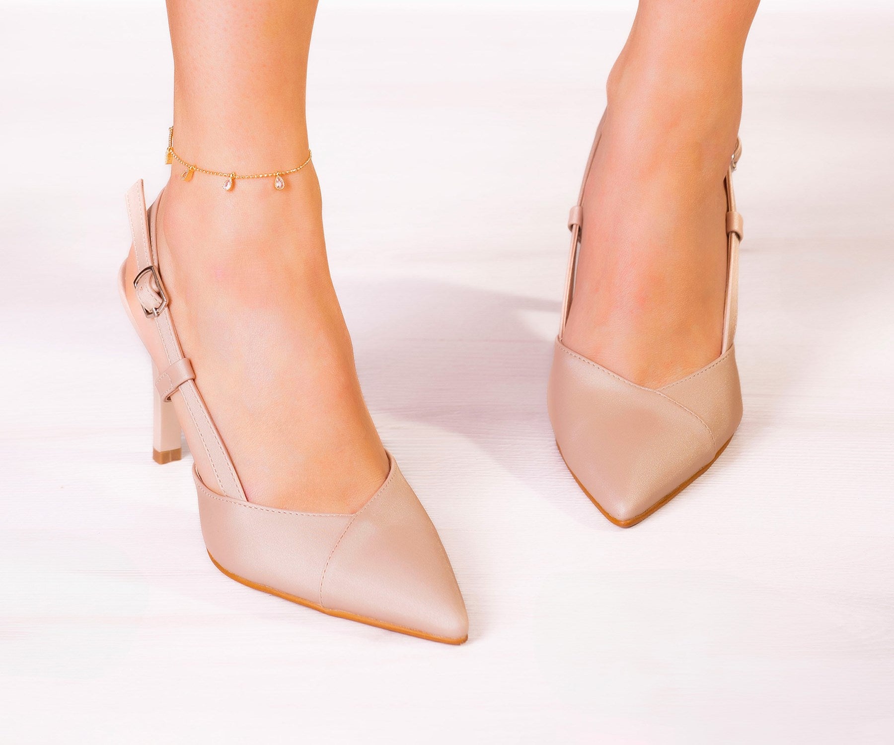 Sacha Ten Saten Arkası Açık Abiye Stiletto