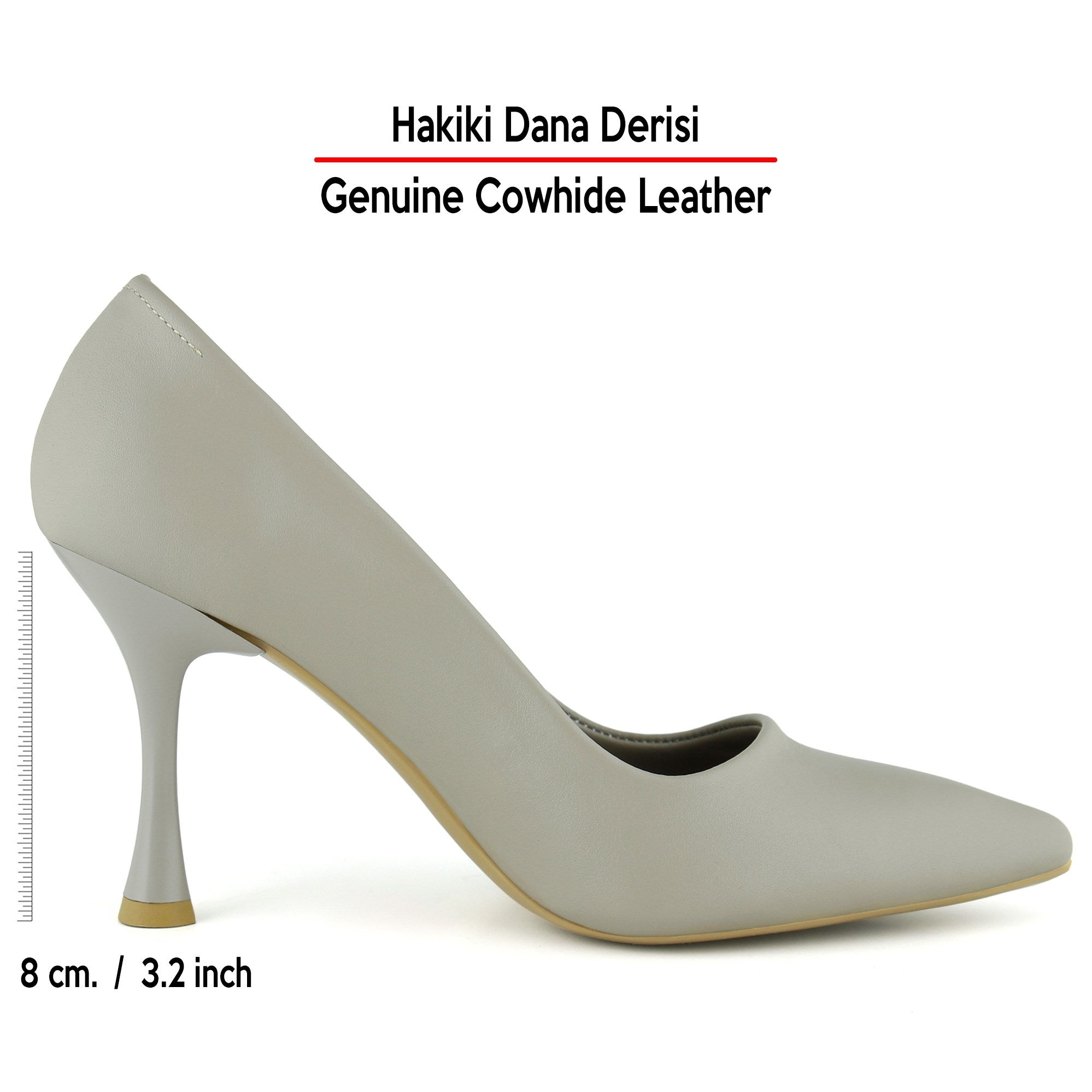 Suzanna Vizon Hakiki Dana Derisi Sivri Burun Klasik İnce Topuklu Stiletto Ayakkabı