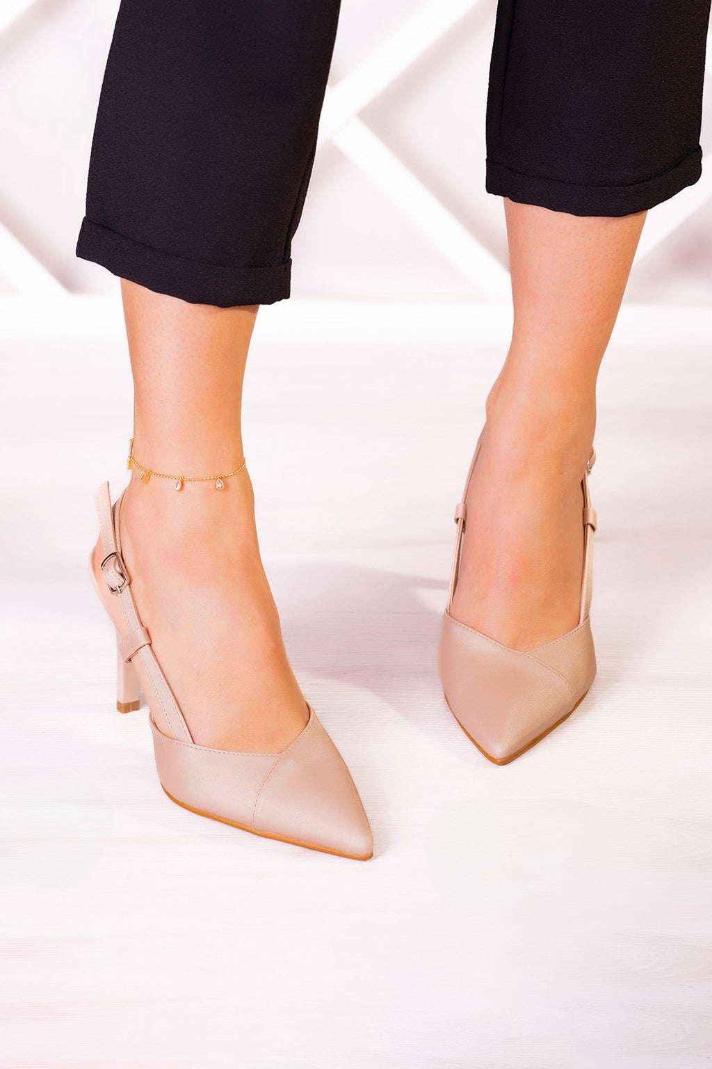 Sacha Ten Saten Arkası Açık Abiye Stiletto