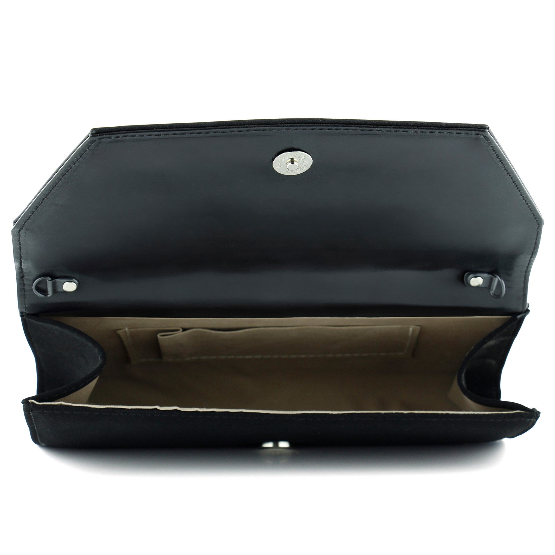 (ES0018AC) Siyah Süet Zincir Askılı Manyetik Kapaklı İç Cepli Zarif Abiye El Çantası