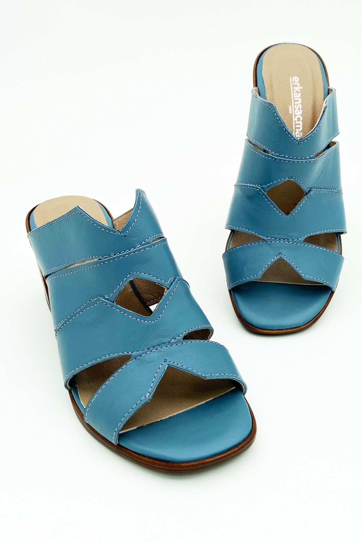 Bianca Mavi Hakiki Deri Terlik