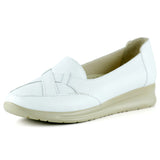 Mammina Beyaz Hakiki Deri Çapraz Bant Detaylı Slip-On Günlük Ayakkabı