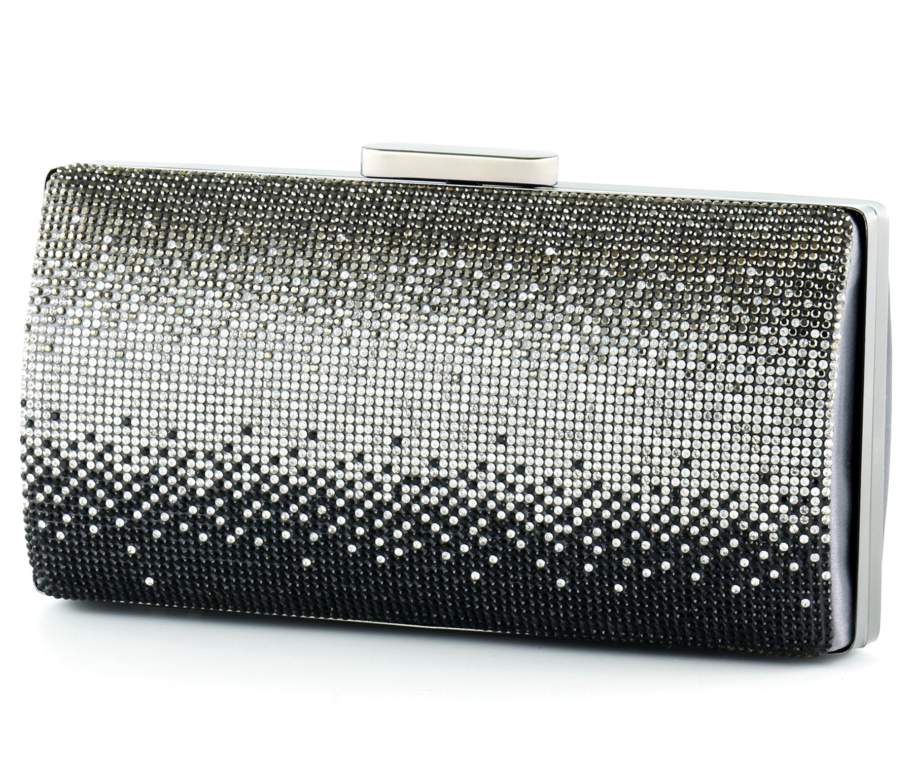 Antrasit Saten Degrade Kristal Taşlı Metal Saplı Abiye El Çantası ( ES0014AC )