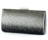 Antrasit Saten Degrade Kristal Taşlı Metal Saplı Abiye El Çantası ( ES0014AC )