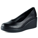 Mabel Siyah Hakiki Dana Derisi Dolgu Topuklu Günlük Ayakkabı