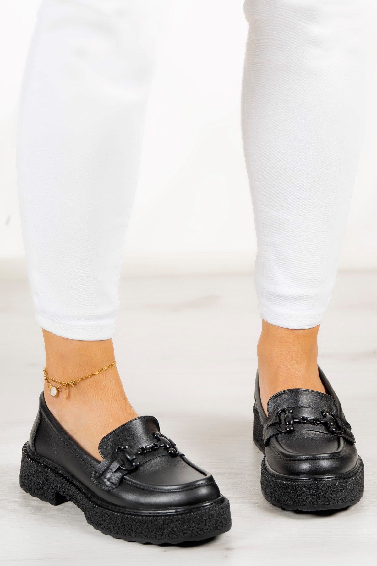 Allison Siyah Hakiki Deri Loafer Ayakkabı