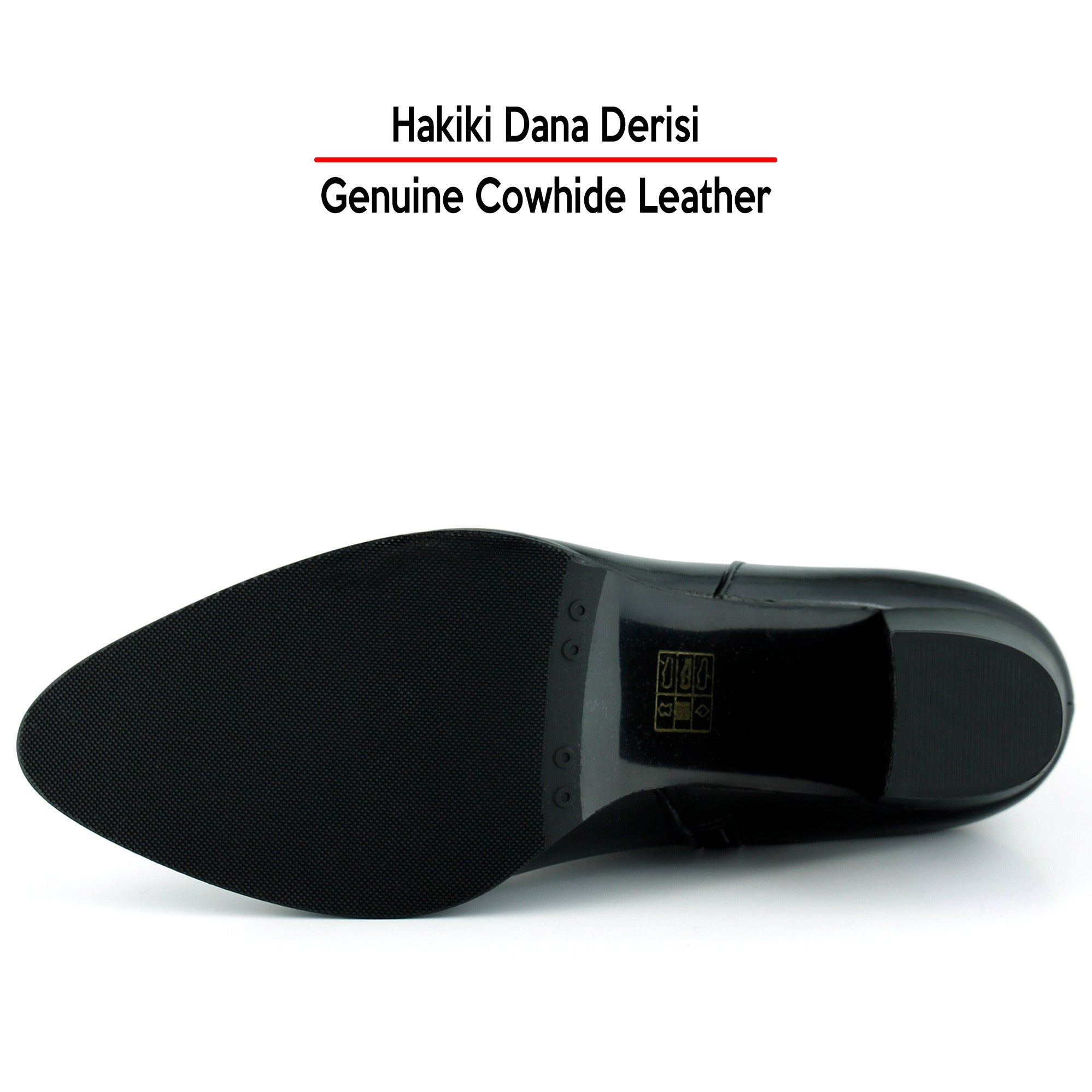 [MAX 150] Siyah Rugan Hakiki Dana Derisi Tokalı Fermuarlı Sivri Burun Kalın Topuklu Günlük Bot