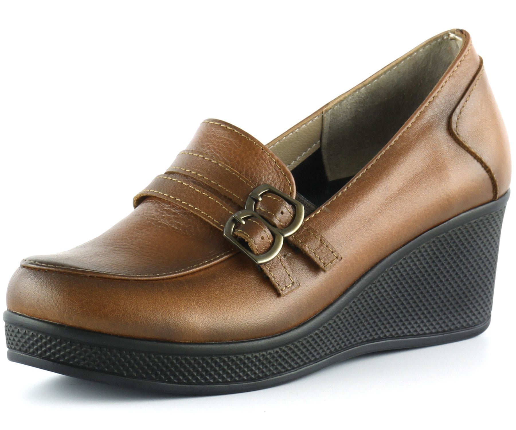 Taylor Taba Hakiki Deri Dolgu Topuklu Günlük Ayakkabı