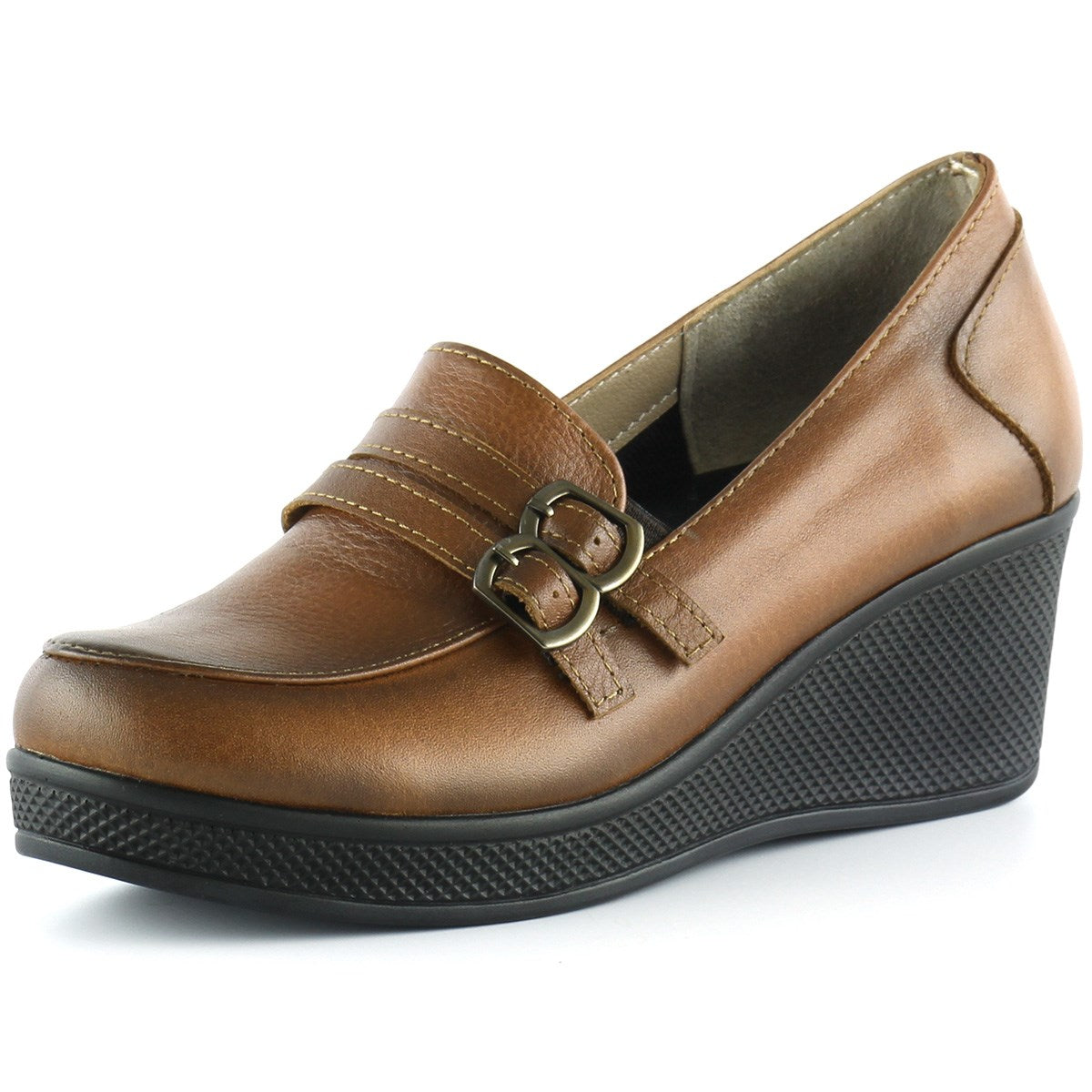 Taylor Taba Hakiki Deri Dolgu Topuklu Günlük Ayakkabı