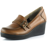 Taylor Taba Hakiki Deri Dolgu Topuklu Günlük Ayakkabı