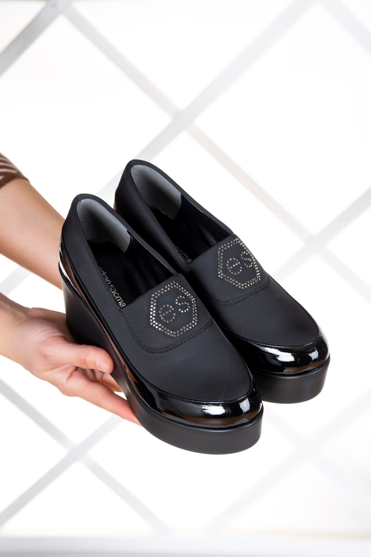 Sofia ES Siyah Streç Dolgu Topuklu Günlük Ayakkabı