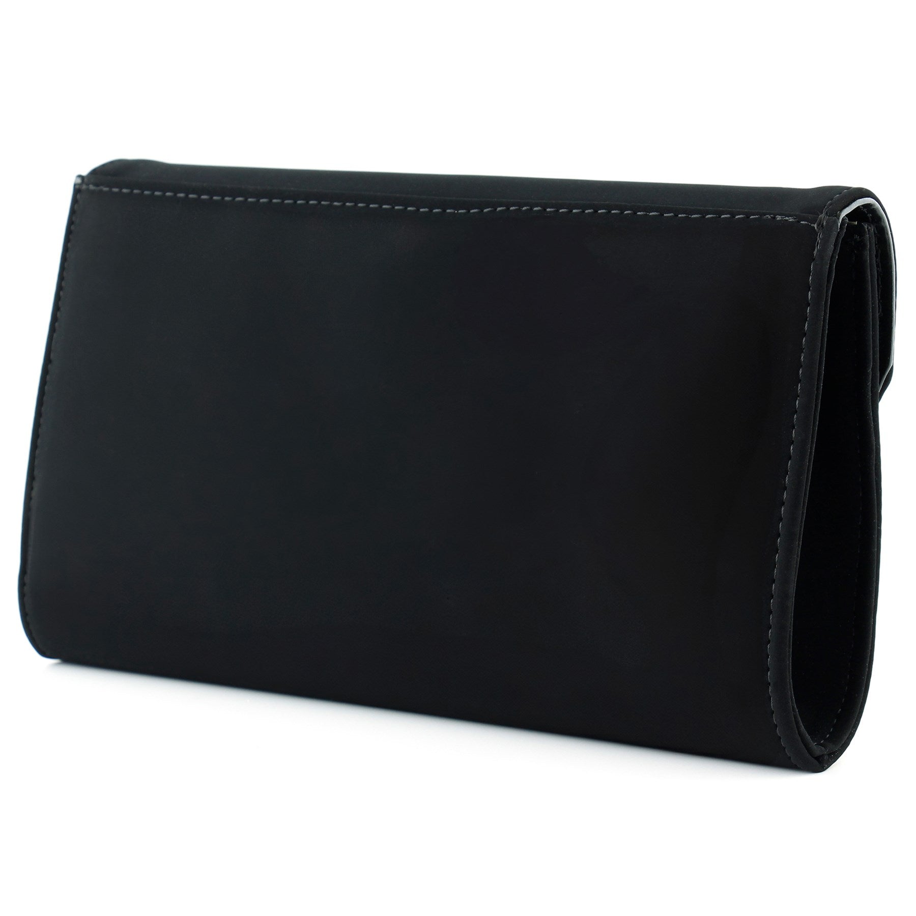 (ES0018AC) Siyah Süet Zincir Askılı Manyetik Kapaklı İç Cepli Zarif Abiye El Çantası