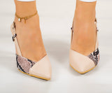 Sacha Ten Yılan Arkası Açık Stiletto