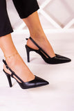 Sacha Siyah Arkası Açık Stiletto