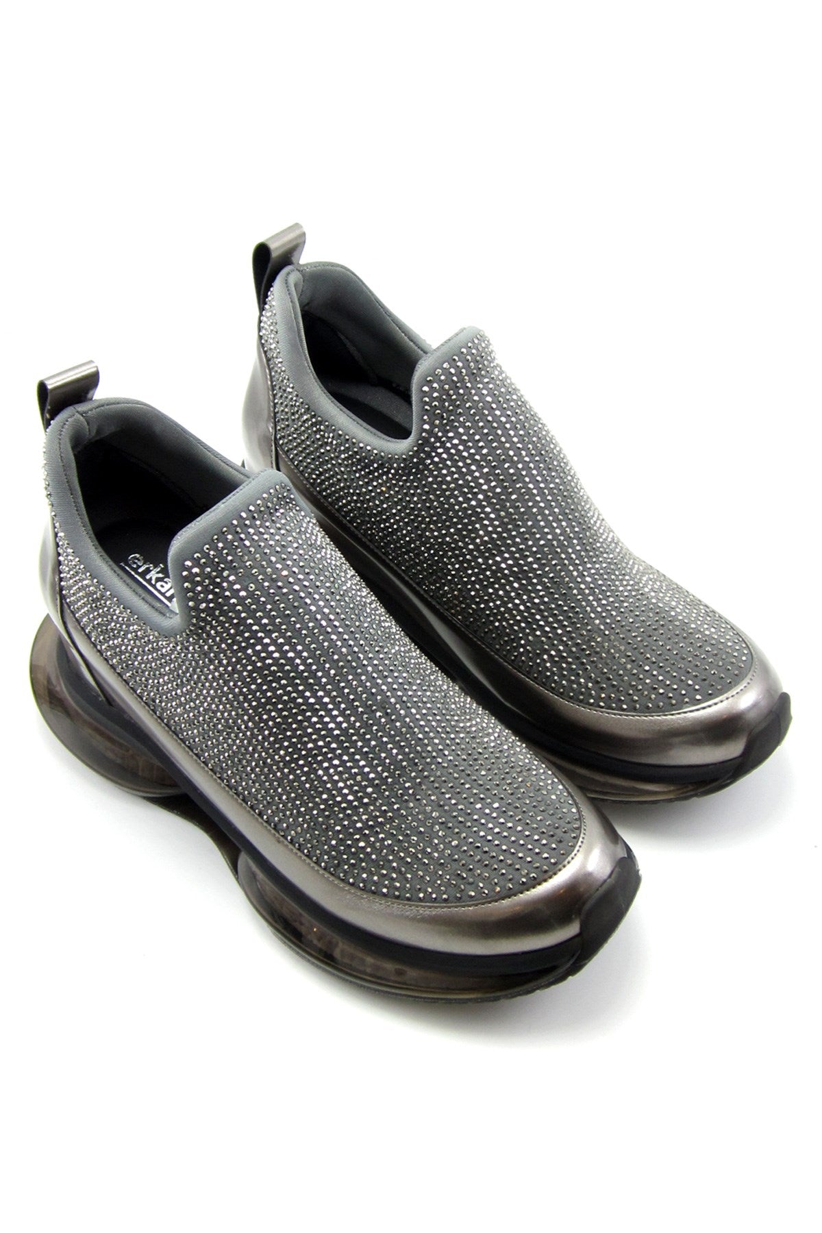 Viviana Platin Taşlı Streç Gizli Dolgu Günlük Ayakkabı