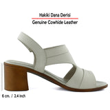 Kanne Vizon Hakiki Dana Derisi Cırt Bantlı Kalın Topuklu Rahat Günlük Sandalet