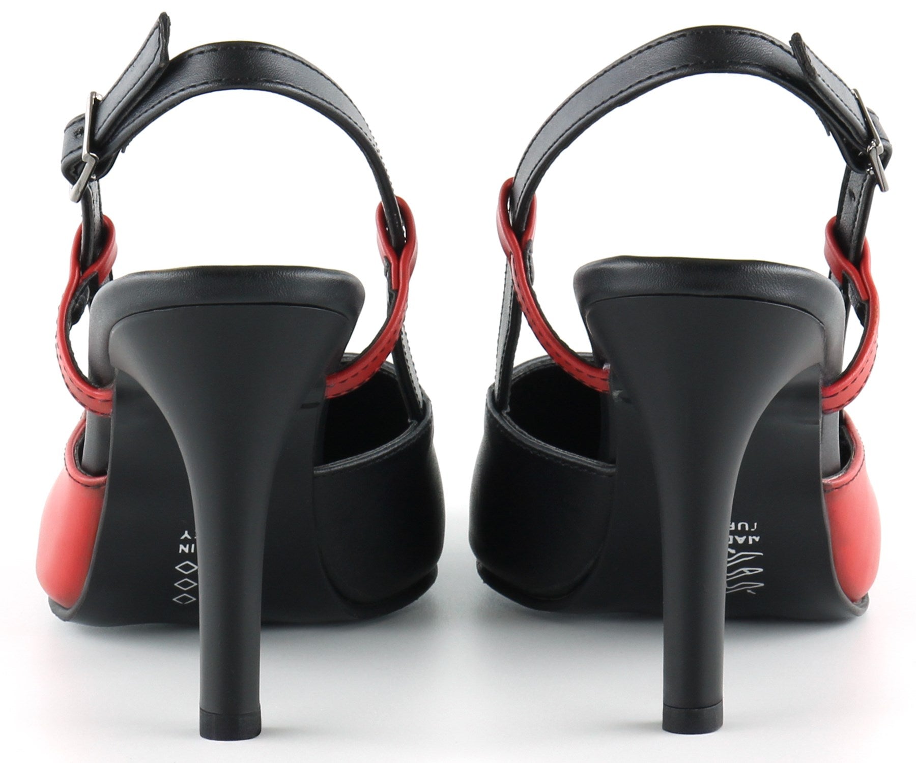 Sacha Siyah Kırmızı Arkası Açık Stiletto