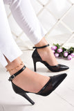 Liana Siyah Fileli Stiletto
