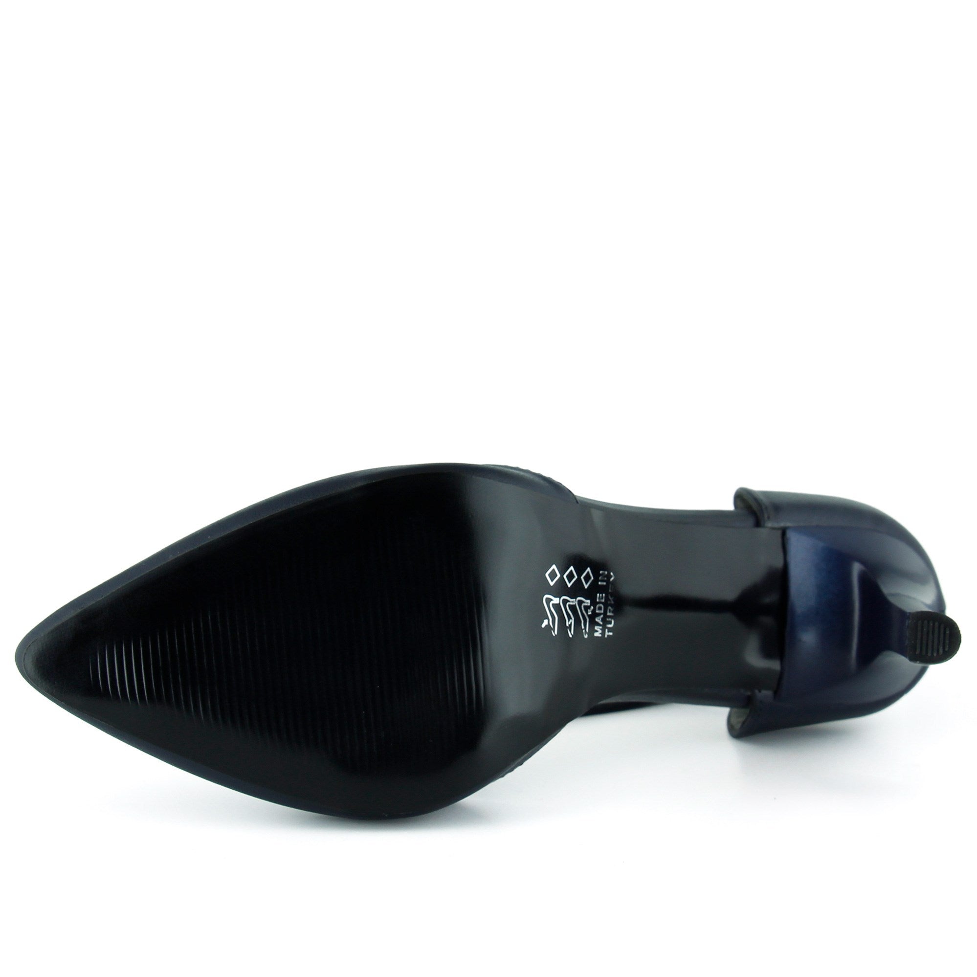 Sindy Lacivert Vegan Bantlı İnce Topuklu Stiletto Ayakkabı