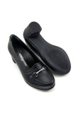 Elize Siyah Hakiki Dana Derisi Kalın Topuklu Loafer Ayakkabı