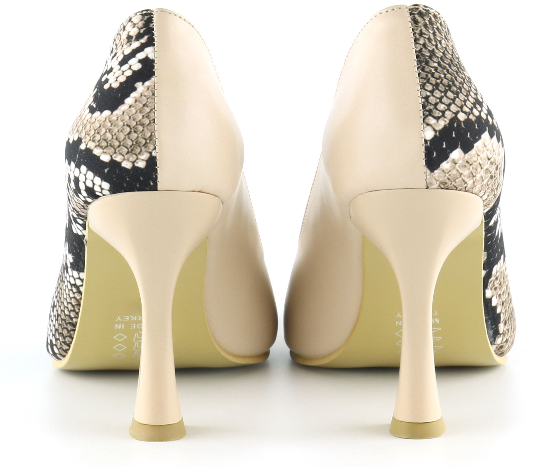 Jatqılı Plus Ten Yılan İnce Kadeh Topuklu Klasik Ayakkabı