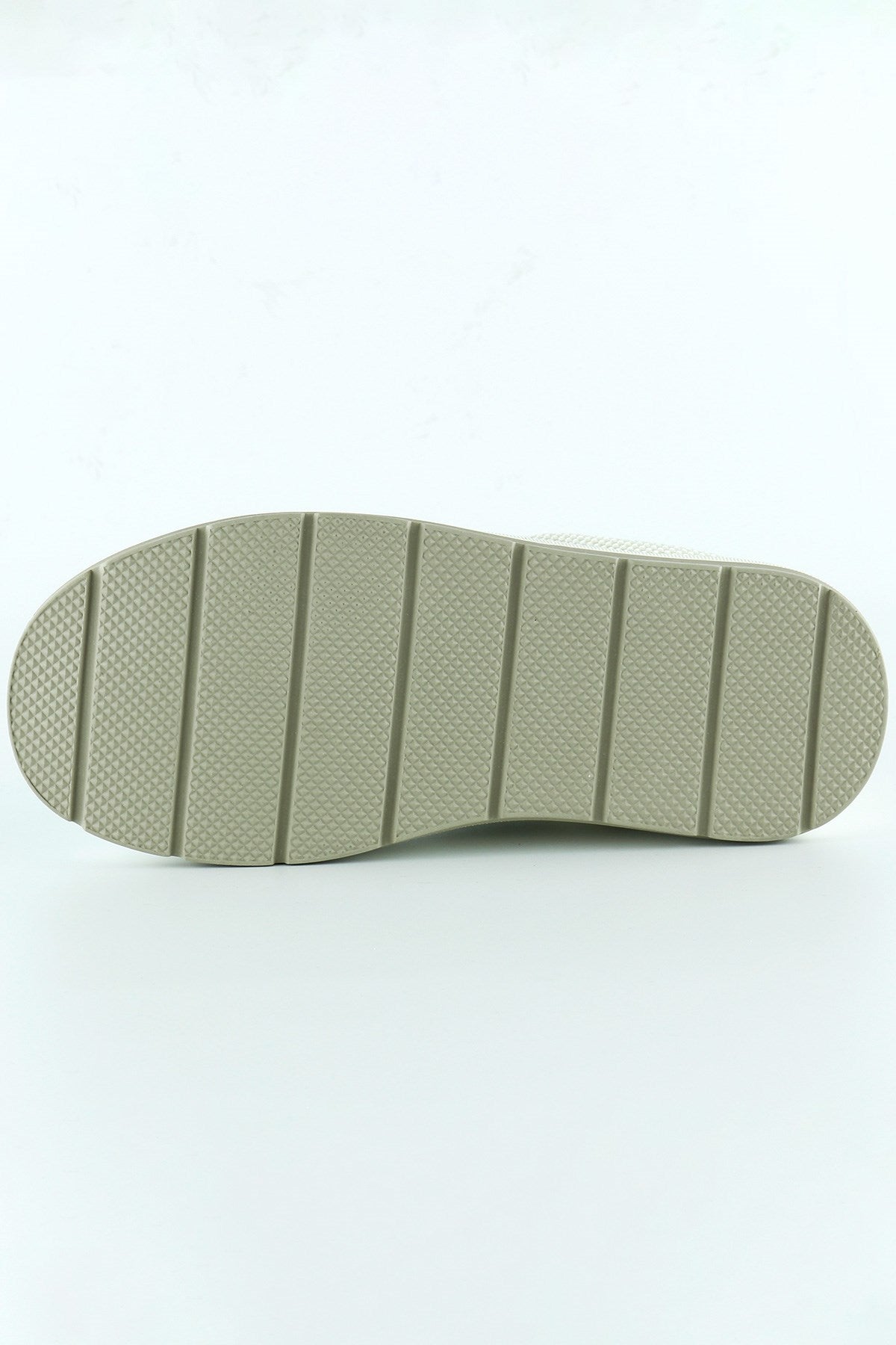 [5020] Bej Yüksek Taban Spor Fileli Harf Detaylı İncili Bağcıklı Platform Sneaker