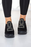 Almendra Siyah Streç Taşlı Sneaker