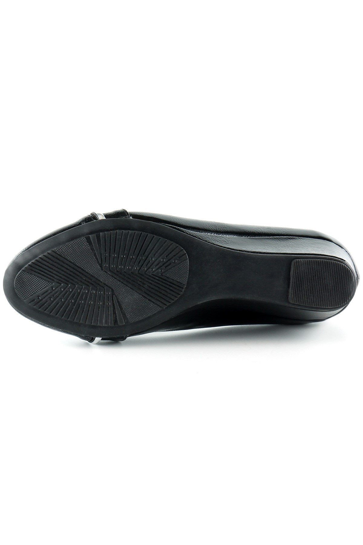 Colel Siyah Rugan Dolgu Topuklu Ayakkabı