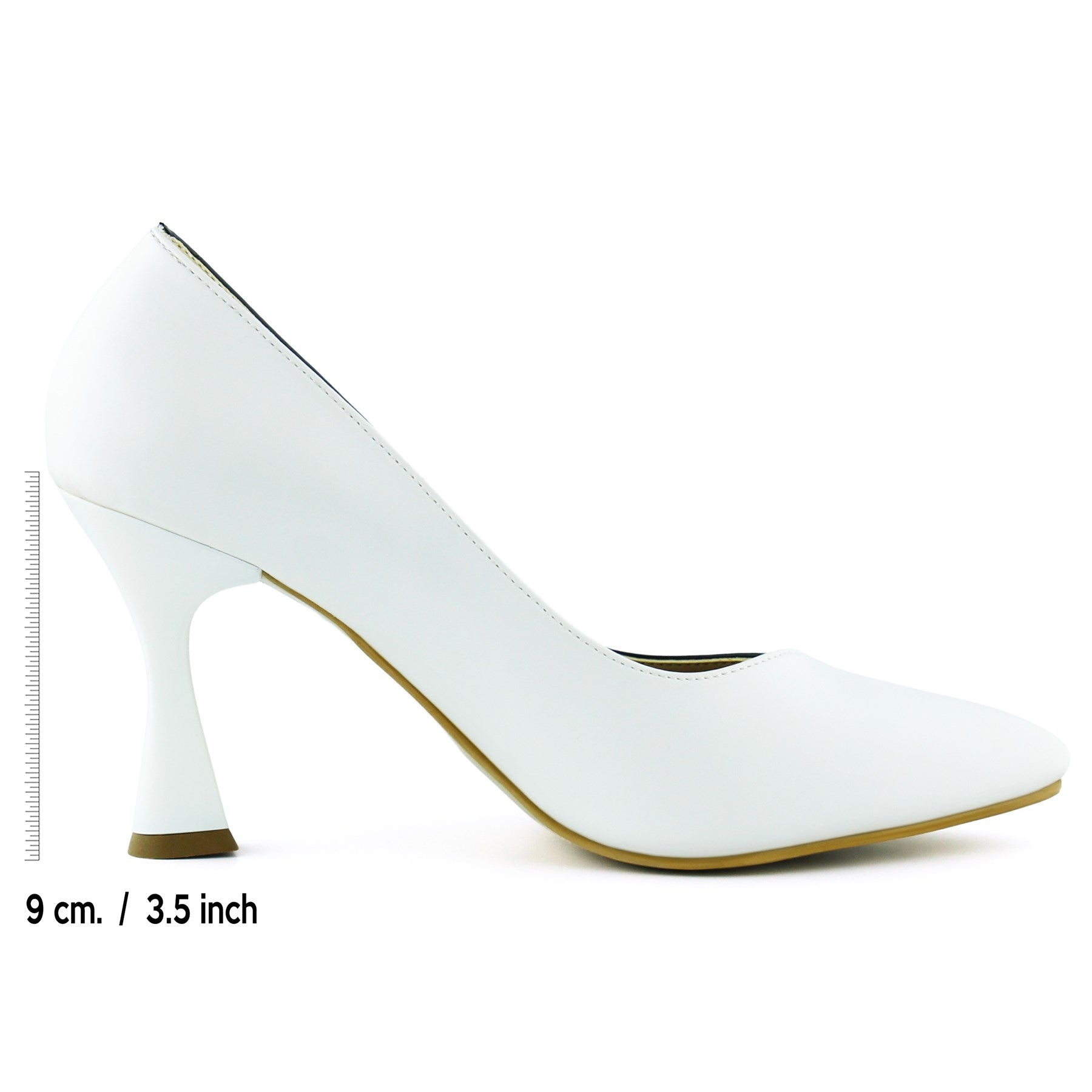 Jatqılı Plus Lacivert Beyaz İnce Kadeh Topuklu Klasik Ayakkabı