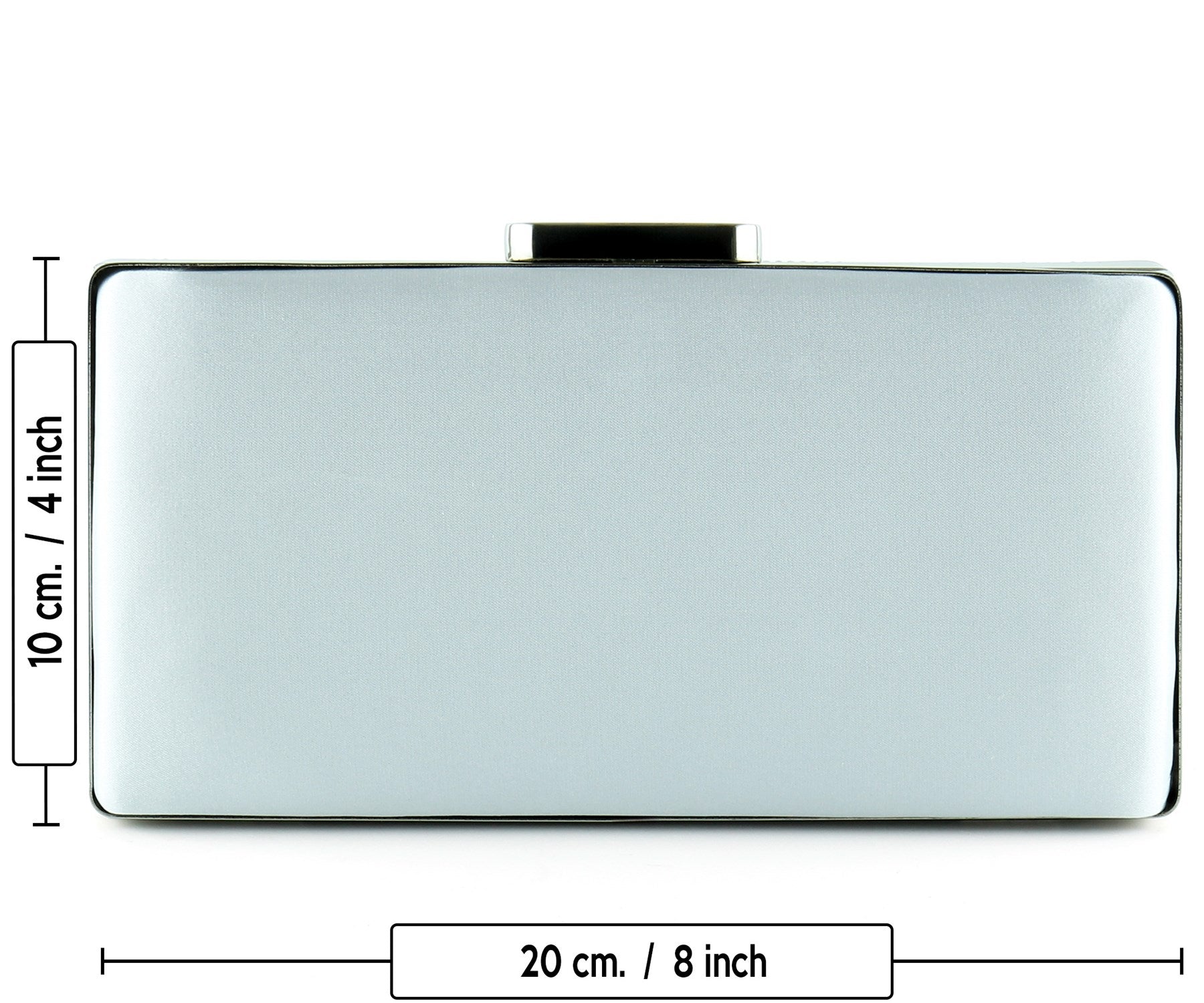 Gümüş Saten Degrade Kristal Taşlı Metal Saplı Abiye El Çantası ( ES0014AC )